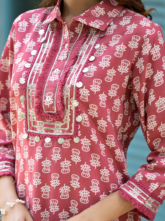 INDICASA Cotton Straight Knee Long Co-Ord Set or Pathani Suit
