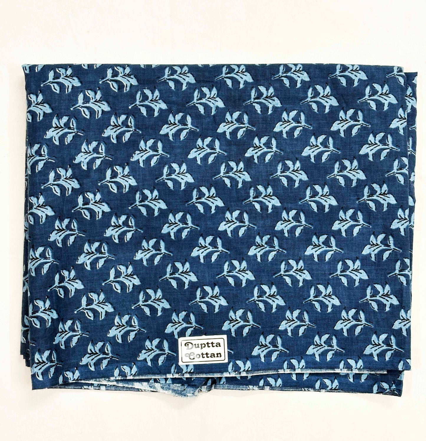 Unstitched Pure Cotton Suit with Cotton Dupatta (Blue)