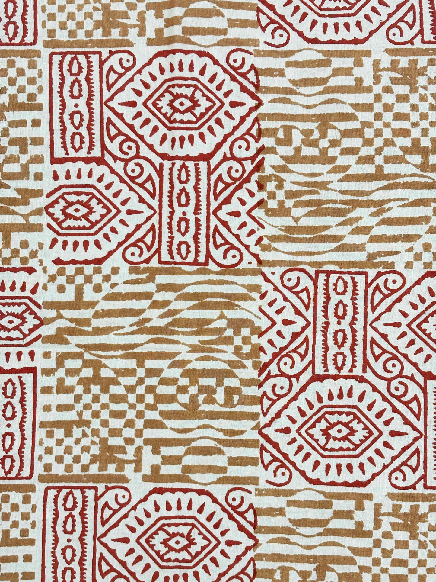 INDICASA Ethnic Mandala Patterned Hand Block Printed Super King Bedsheet with 2 pillow covers