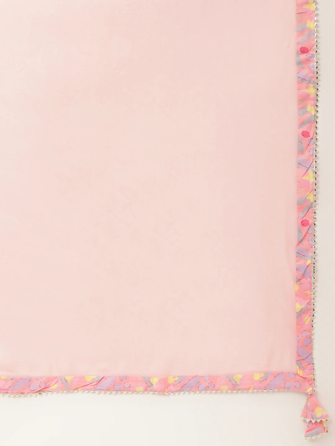 INDICASA Pink Floral Print Cotton Kurta, Trouser With Dupatta