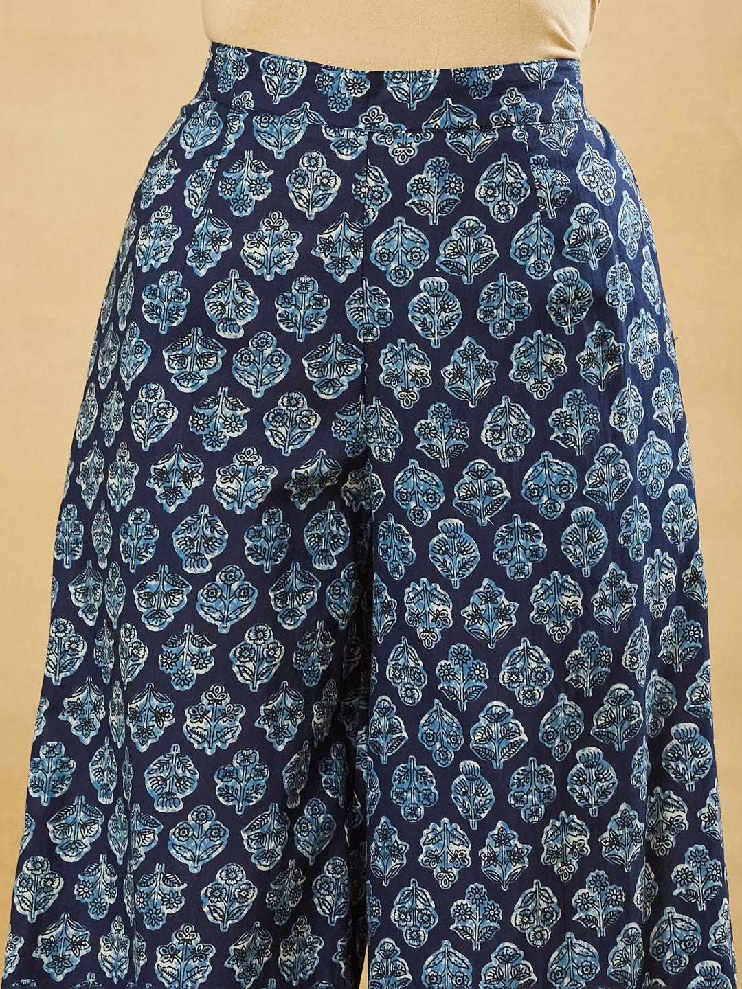 INDICASA Blue Cotton Kurta Palazzo sets