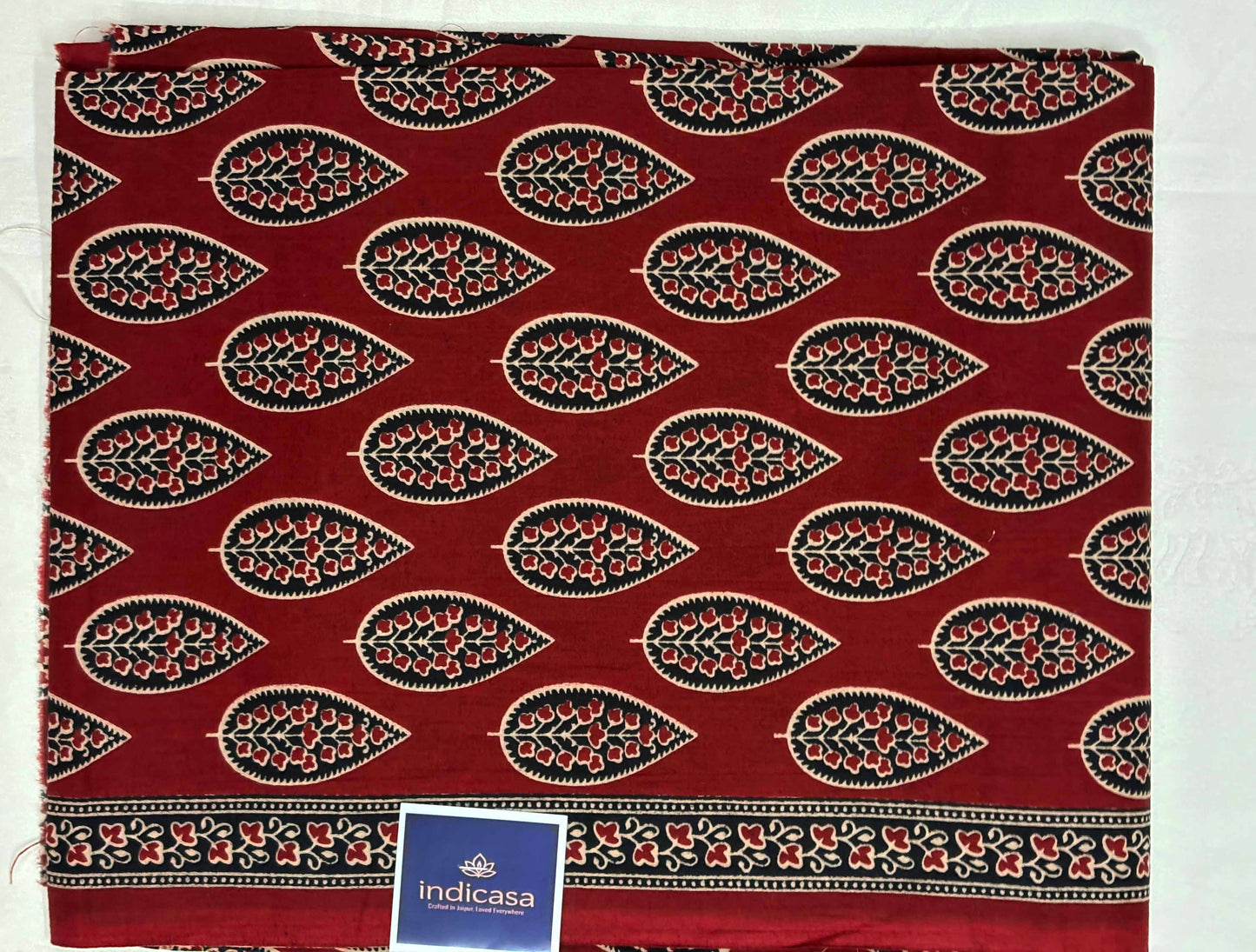 Unstitched Pure Cotton Suit with Cotton Dupatta (Maroon)