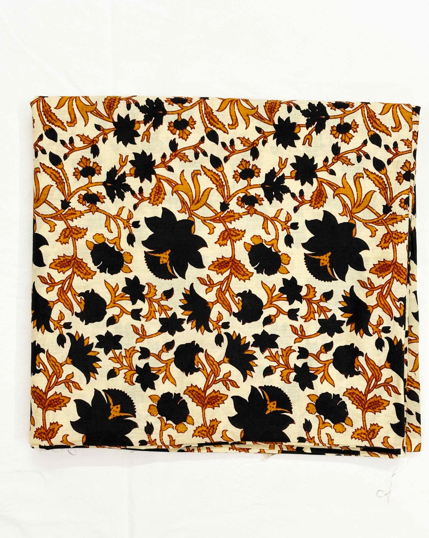 INDICASA Heritage Kalamkari Printed Cotton Suit With Cotton Dupatta (Beige)