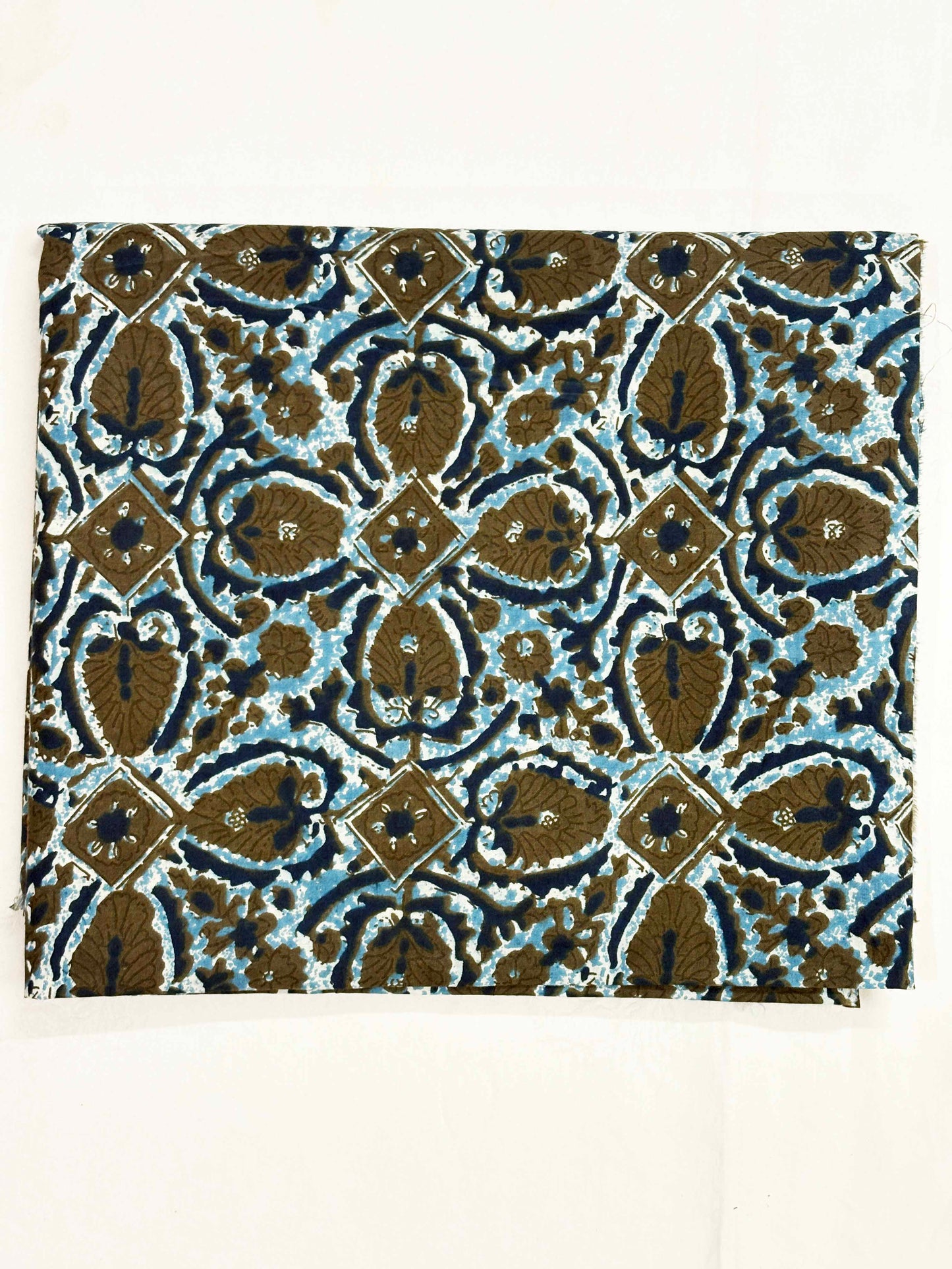 Unstitched Pure Cotton Suit with Cotton Dupatta (Blue)