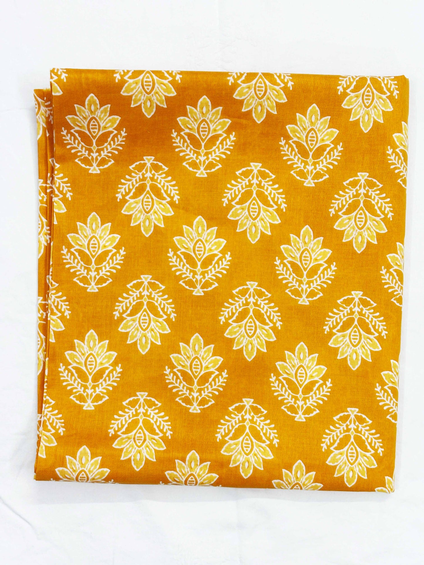 INDICASA Traditional Sanganeri Printed Cotton Suit With Cotton Dupatta (Rust)