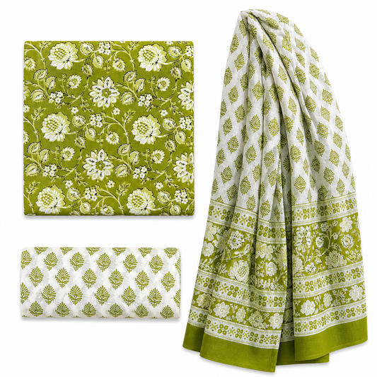 Unstitched Pure Cotton Suit with Cotton Dupatta